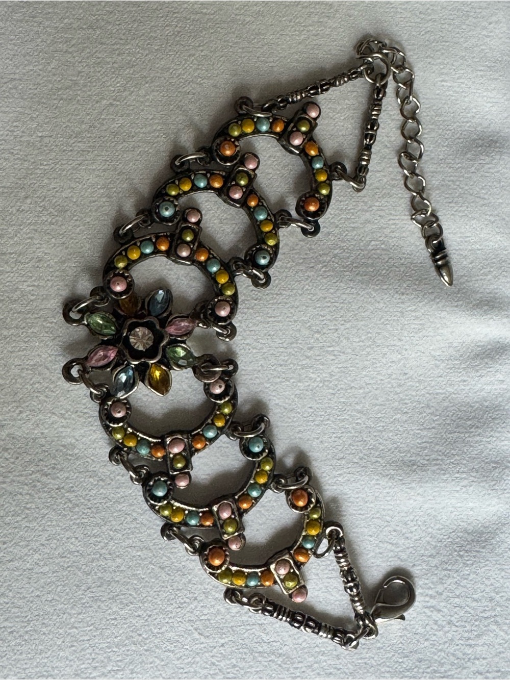 Multicolor Beaded Flower-Link Bracelet - Women Jewelry